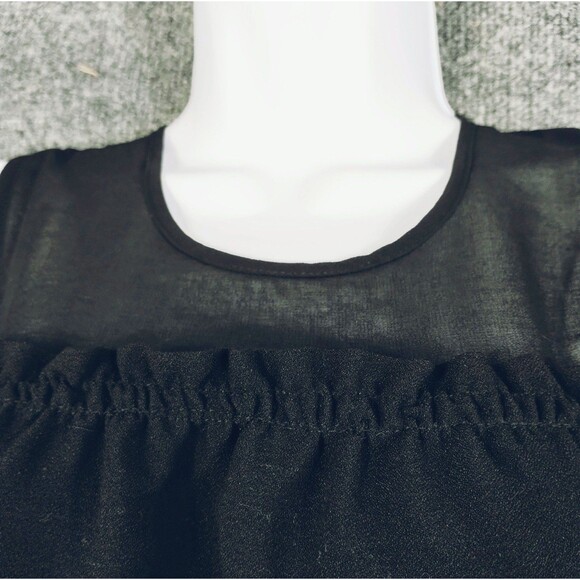 Blue Rain Top Women's S Off Shoulder Flutter Sleeve Netting Embroidery Baby Doll - Picture 2 of 12